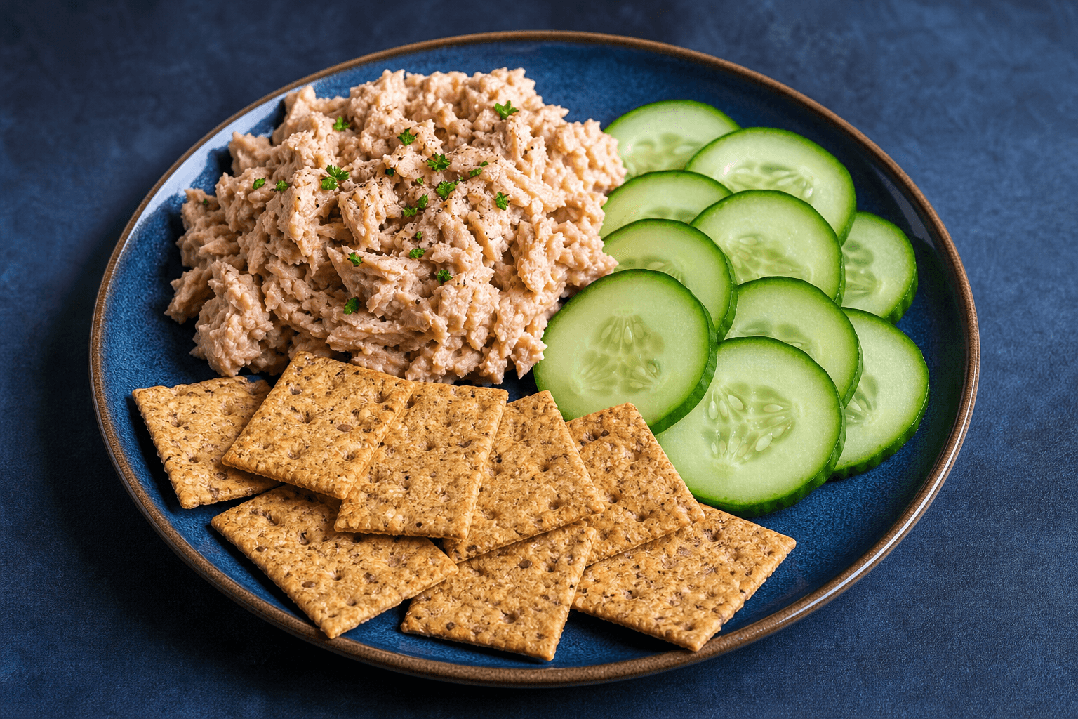 Tuna Cucumber Plate, prepared and ready to serve